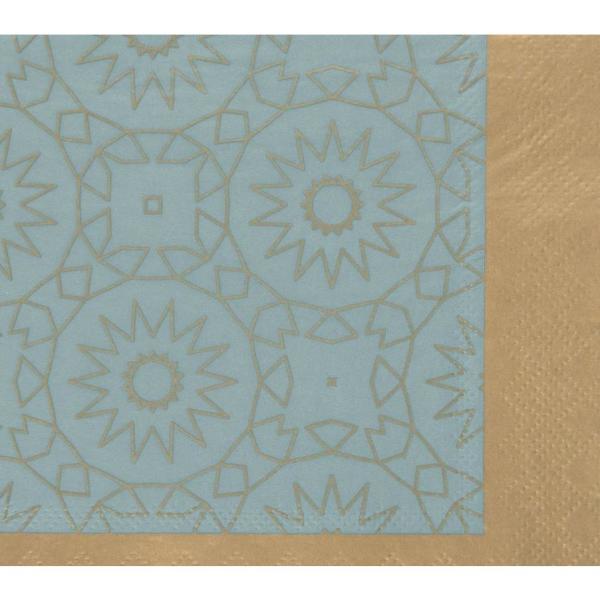 Sugar Plum Party 32-Piece Blue and Gold Assorted Disposable Cocktail Paper Napkin