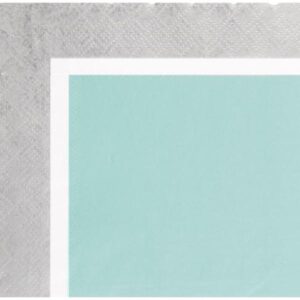 Sugar Plum Party 32-Piece Silver and Blue Assorted Disposable Cocktail Paper Napkin