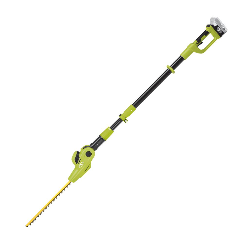 Sun Joe 24-Volt Cordless Electric Pole Hedge Trimmer Kit with 2.0 Ah Battery + Charger