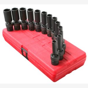 SUNEX TOOLS 3/8 in. Drive 12-Point mm Universal Deep Impact Socket Set