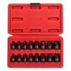 SUNEX TOOLS 3/8 in. Drive Stubby Impact Hex Driver SAE and Metric Set (16-Piece)