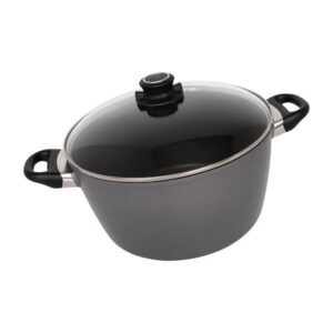 Swiss Diamond Swiss Titan 8.5 qt. Titanium Nonstick Stock Pot in Gray with Glass Lid