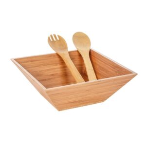 Heim Concept 4-Piece Bamboo Serving Bowl Set with Serving Hands