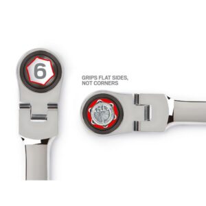 TEKTON 9/16 in. x 5/8 in. Extra Long Flex-Head Ratcheting Box End Wrench
