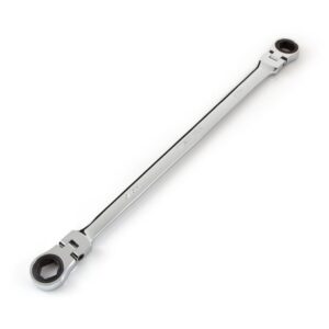 TEKTON 9/16 in. x 5/8 in. Extra Long Flex-Head Ratcheting Box End Wrench