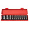 TEKTON 1/2 in. Drive 10-24 mm 6-Point Deep Impact Socket Set (15-Piece)