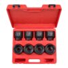 TEKTON 3/4 in. Drive 2-1/16 - 2-1/2 in. 6-Point Shallow Impact Socket Set