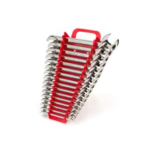 TEKTON 10 mm to 27 mm Angle Head Open End Wrench Set Keeper (16-Piece)