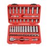 TEKTON 3/8 in. Drive 5/16-3/4 in., 8-19 mm 6-Point Socket Set (45-Piece)