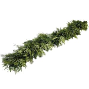 VAN ZYVERDEN 10 ft. Live Fresh Cut Pacific Northwest Douglas and Cedar Mix Coil Garland
