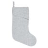 VHC Brands 15 in. Viscose/Wool Blend Tinsley Nickel Grey Farmhouse Christmas Decor Stocking