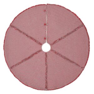 VHC Brands 48 in. Tannen Deep Red Traditional Christmas Decor Tree Skirt