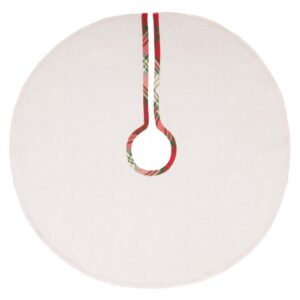 VHC Brands 21 in. HO Holiday Cherry Red Farmhouse Christmas Decor Mini Tree Skirt