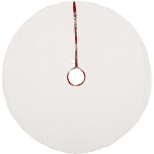VHC Brands 48 in. Holiday Cherry Red Farmhouse Christmas Decor Tree Skirt