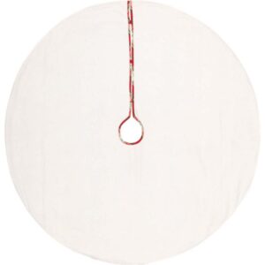 VHC Brands 55 in. Holiday Cherry Red Farmhouse Christmas Decor Tree Skirt