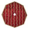 VHC Brands 55 in. Yule Christmas Red Glam Decor Tree Skirt