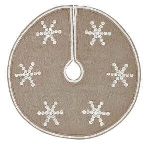 VHC Brands 21 in. Pearlescent Natural Tan Coastal Christmas Decor Mini Tree Skirt