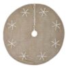 VHC Brands 55 in. Pearlescent Natural Tan Coastal Christmas Decor Tree Skirt