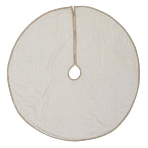 VHC Brands 55 in. Pearlescent Natural Tan Coastal Christmas Decor Tree Skirt