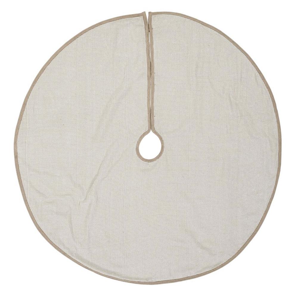 VHC Brands 55 in. Pearlescent Natural Tan Coastal Christmas Decor Tree Skirt