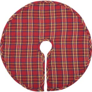VHC Brands 21 in. Galway Barn Red Rustic Christmas Decor Mini Tree Skirt