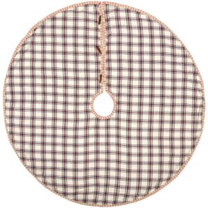 VHC Brands 48 in. Amory Ivory White Farmhouse Christmas Decor Tree Skirt