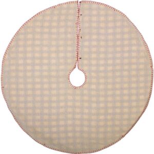 VHC Brands 48 in. Amory Ivory White Farmhouse Christmas Decor Tree Skirt