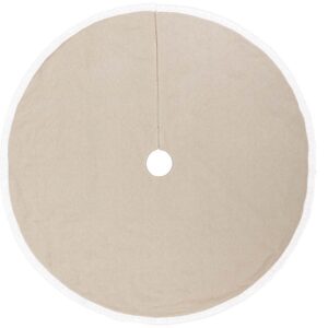 VHC Brands 48 in. Red Margot Farmhouse Christmas Decor Tree Skirt
