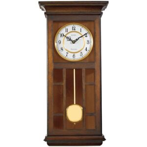 Bulova 24 in. H x 11.5 in. W Pendulum Chime Wall Clock