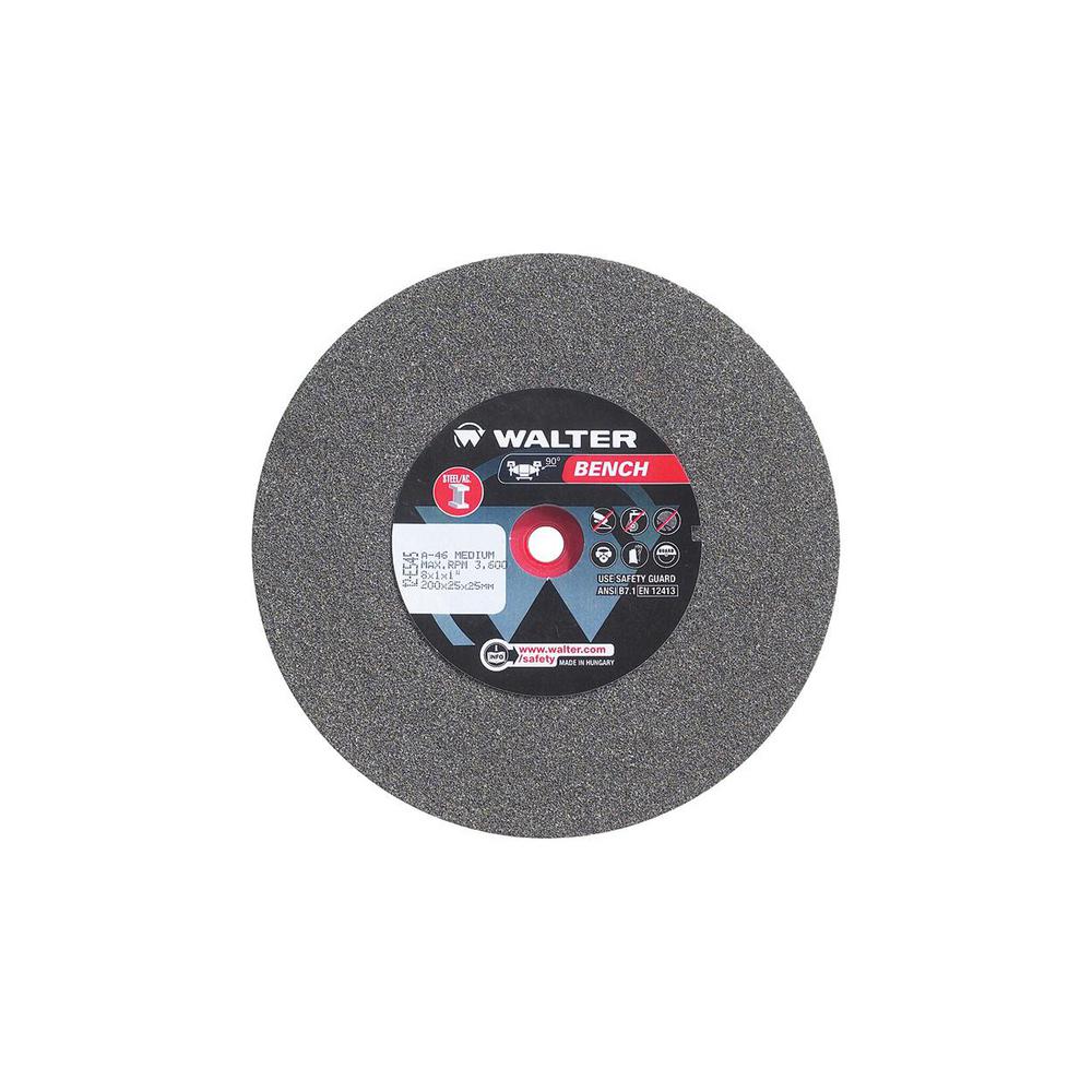 WALTER SURFACE TECHNOLOGIES 8 in. x 1 in. Arbor x 1 in. GR 46 Medium Bench Grinding Wheels