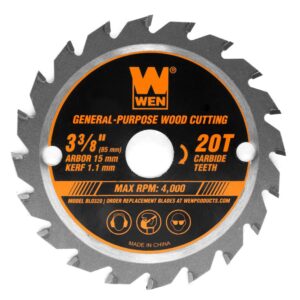WEN 3-3/8 in. 20-Tooth Professional Woodworking Saw Blade for Compact and Mini Circular Saws