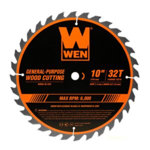 WEN 10 in. 32-Tooth and 60-Tooth Carbide-Tipped Professional Woodworking Saw Blade Set (2-Pack)