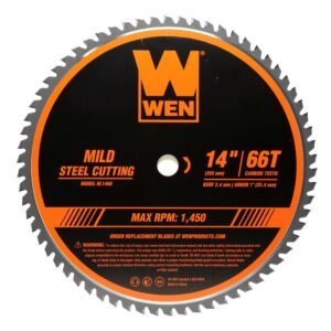 WEN 14 in. 66-Tooth Carbide-Tipped Professional Metal Saw Blade for Mild Steel Cutting