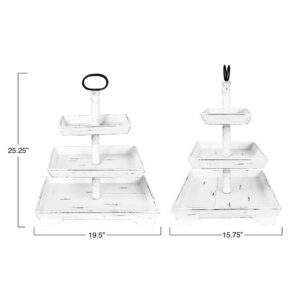 3R Studios White Decorative 3-Tier Tray