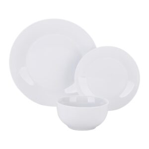 Boyel Living 18- Piece Modern White Porcelain Dinnerware Sets (Service for Set for 6)
