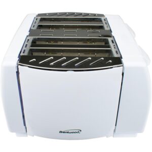 Brentwood Appliances 4-Slice White Toaster with Cool-Touch Exterior