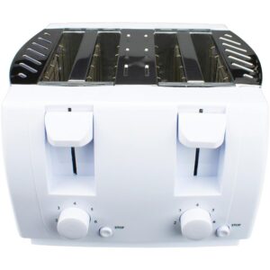 Brentwood Appliances 4-Slice White Toaster with Cool-Touch Exterior