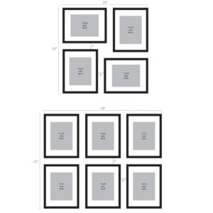 DesignOvation Gallery 11 in. x 14 in. Matted to 8 in. x 10 in. White Picture Frame (Set of 4)