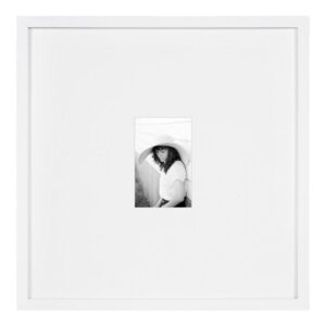 DesignOvation Gallery 17 in. x 17 in. matted to 4 in. x 6 in. White Picture Frame