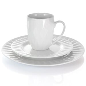 Elama 18-Piece Sienna White Porcelain Dinnerware Set (Service for 4)