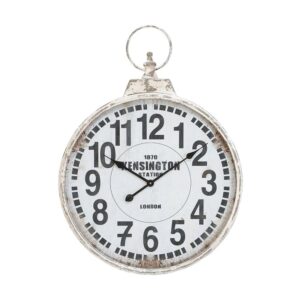 LITTON LANE 32 in. x 24 in. London Inspired Antique Round Wall Clock