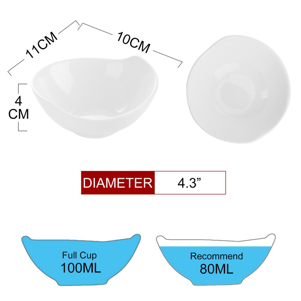 MALACASA 4.3 in. White Ceramic Ramekins Souffle Dishes Serving Bowls Set (Set of 12)