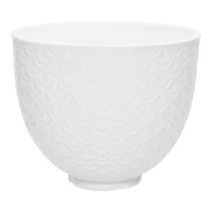 KitchenAid 5 Qt. White Mermaid Lace Textured Ceramic Bowl