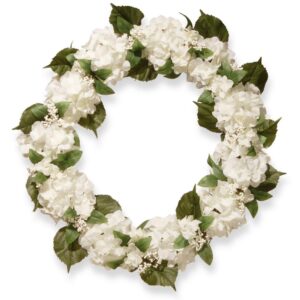 National Tree Company 32 in. Cream Hydrangea Wreath