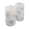 LUMABASE 6 in. Silver Snowflake Flameless Candles (Set of 2)