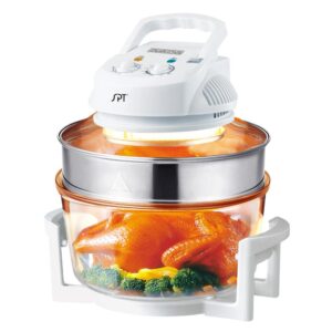 SPT 1300 W White Countertop Convection Oven with Built-in Timer and Extender Ring