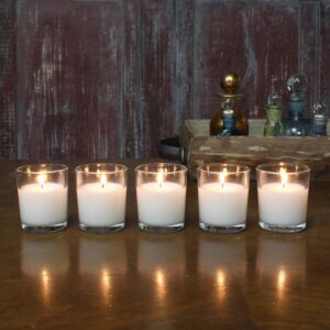 Stonebriar Collection White Unscented Filled Glass Votive Candles (Set of 48)