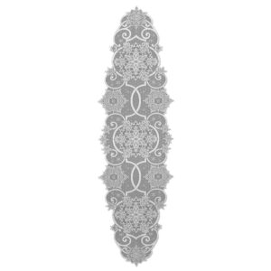 Heritage Lace Snowflake 19 in. W x 65 in. L White Floral Polyester Table Runner