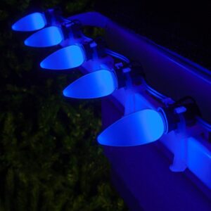 Wintergreen Lighting OptiCore C9 LED Blue Smooth/Opaque Christmas Light Bulbs (25-Pack)
