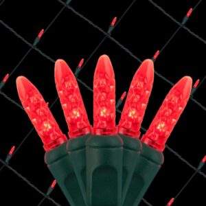 Wintergreen Lighting 48 in. x 72 in. 100-Light M5 LED Red Net Light Set